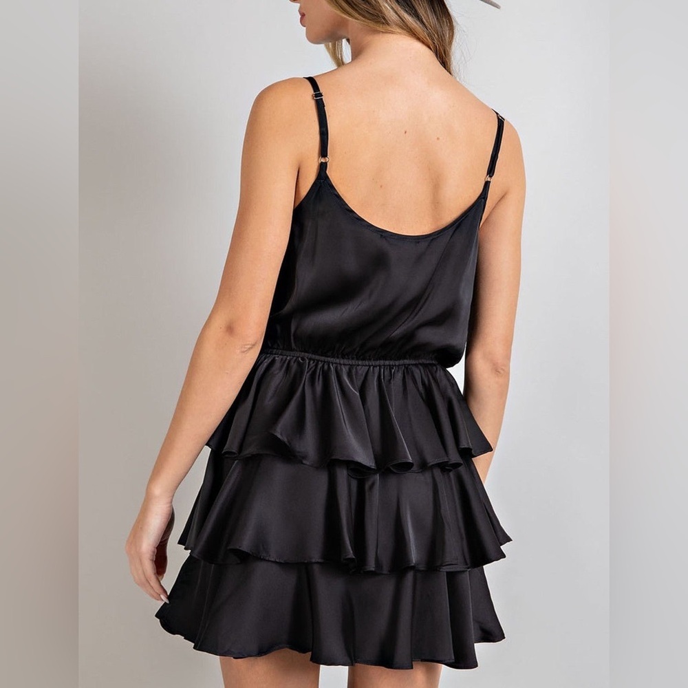 Eesome Black Ruffled Mini Dress - Picture 2 of 9
